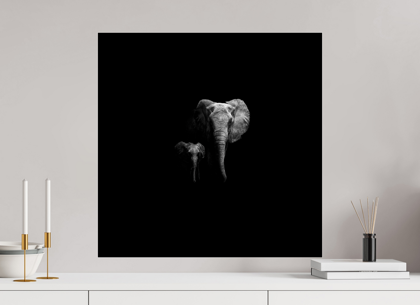 Elephant small and big