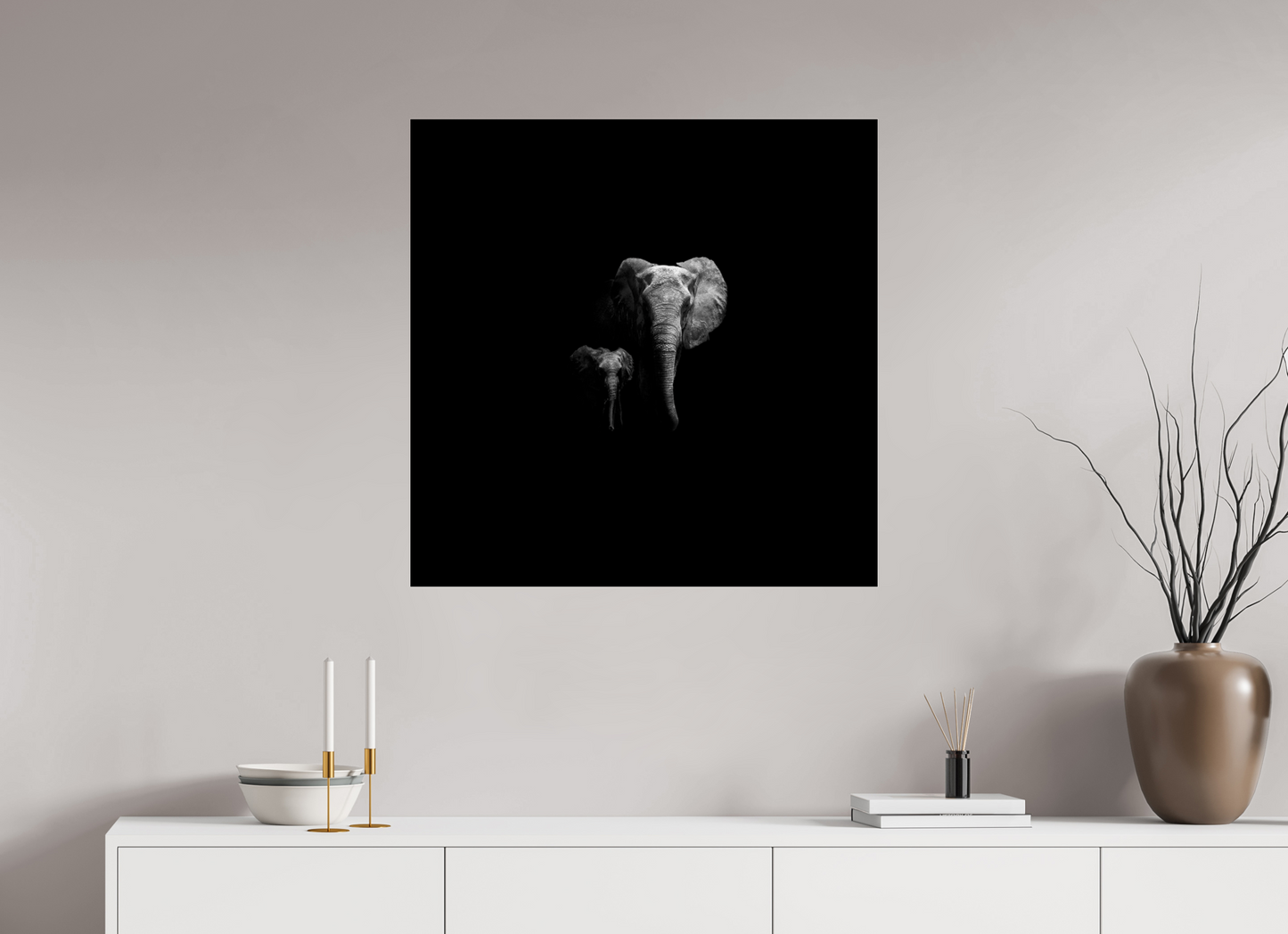 Elephant small and big