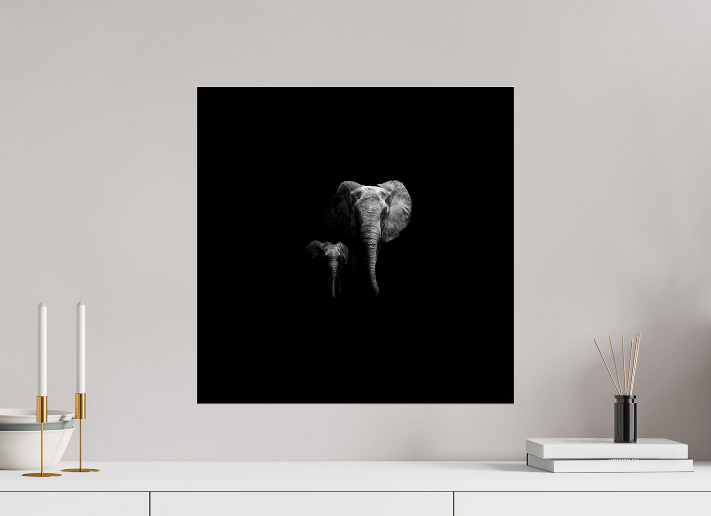Elephant small and big